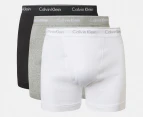 Calvin Klein Men's 100% Cotton Boxer Briefs 3-Pack - Black/Grey/White