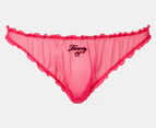 Tommy Hilfiger Women's Ruffle Bikini Brief 3-Pack - Sky Line/Laser Pink/Sunny Day