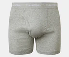 Calvin Klein Men's 100% Cotton Boxer Briefs 3-Pack - Black/Grey/White