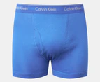 Calvin Klein Men's 100% Cotton Boxer Briefs 3-Pack - Dark Blue/Blue/Light Blue