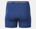 Calvin Klein Men's 100% Cotton Boxer Briefs 3-Pack - Dark Blue/Blue/Light Blue