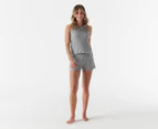 Tommy Hilfiger Women's 3-Piece Tank, Shorts & Cardigan PJ Set - Heather Grey