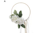 ricm Artificial Flower Garland Handmade DIY Handle Design Widely Usage Simulation Garland for Front Door Party Supplies -White