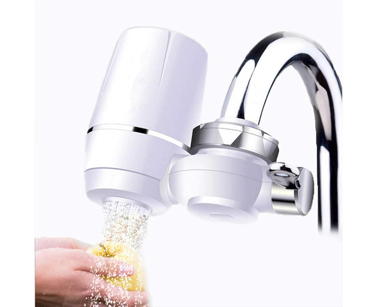 Water Purifier Faucet, Clean Kitchen Faucet Tap Water Purifier Remove Water Dirt Rust Mini Washable Ceramic Water Filter with Percolator