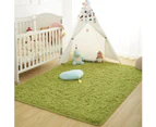 Soft Fluffy Area Rugs for Bedroom Kids Room Plush Shaggy Nursery Rug Furry Throw Carpets for Boys Girls -1.3 x 2 Feet Green Grass