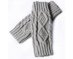 2 Pairs Women Winter Warm Knit Fingerless Gloves Hand Crochet Thumbhole Arm Warmers Mittens