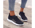 Women Casual Walking Sneakers Lace Up Soft Shoes Mesh Breathable Shoes Trainers-Grey