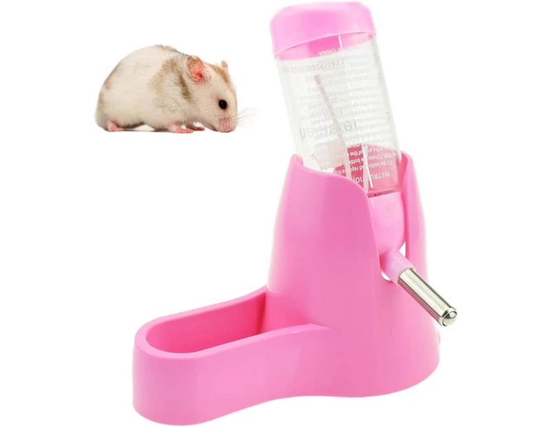 3 In 1 Hamster Hanging Water Bottle Pet Auto Dispenser With Base For Dwarf Hamster Mouse Rat Hedgehog-Blue 80Ml