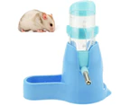 3 In 1 Hamster Hanging Water Bottle Pet Auto Dispenser With Base For Dwarf Hamster Mouse Rat Hedgehog-Blue 80Ml