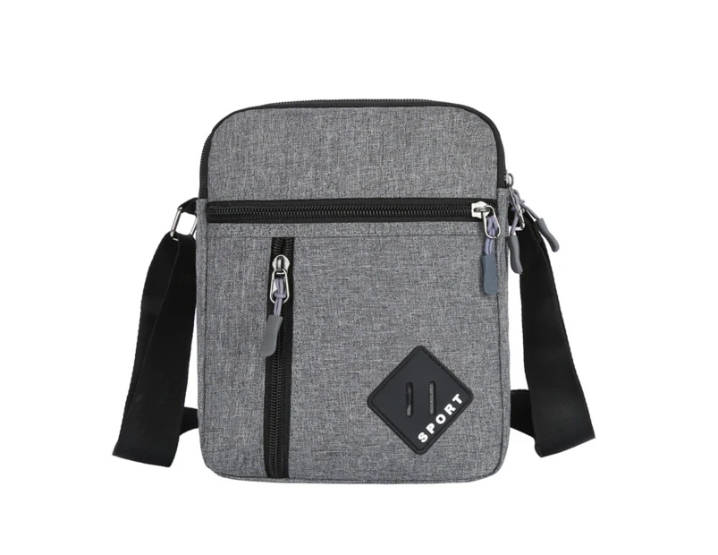 Men Messenger Bag Adjustable Strap Large Capacity Sling Pack Multi Pockets Waterproof Crossbody Shoulder Bag Satchel Purse for Outdoor - Grey