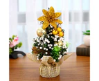 Handmade Beautiful Mini Christmas Tree Fabric Visual Effect All Match Christmas Tree Model for Home Golden