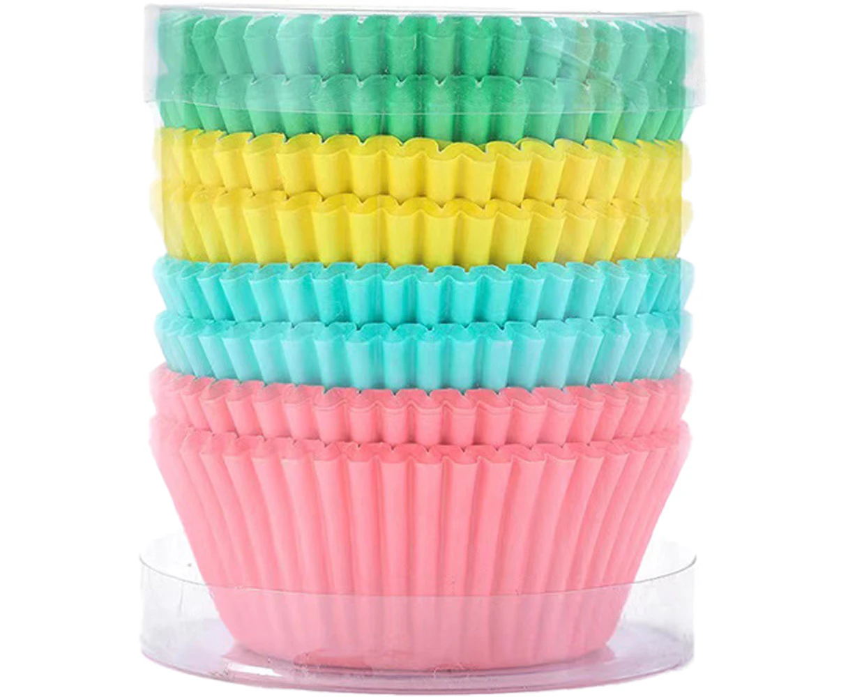 Cupcake Liners - Standard Size Cupcake Wrappers To Use For Pans Or Carrier Or On Stand - White Paper Baking Cups,Mixed