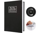 Pages Book Safe with Key Lock,Dictionary Diversion Secret Safe Box,Money Hidden Lock Box,9.45" X 6.0" X 2 .2" Large Black