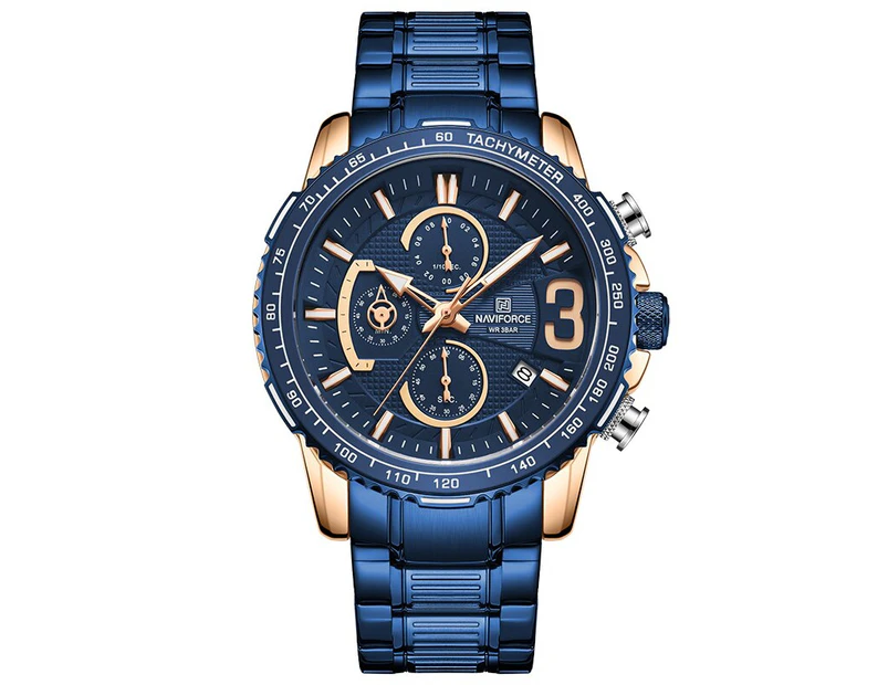 NAVIFORCE New Watches for Men Waterproof Quartz Watch Top Brand Mens Stainless Steel Leisure Clock Chronograph Relogio Masculino