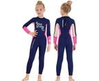 Kids Wetsuit Girls Swimsuit Children 2.5mm Thermal Rash Guard Swimwear Sun Protection Diving Snorkeling Suit Pink