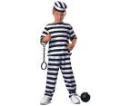 Childrens PRISONER Boy COSTUME Halloween Convict Jail Kids Outfit Robber Boys