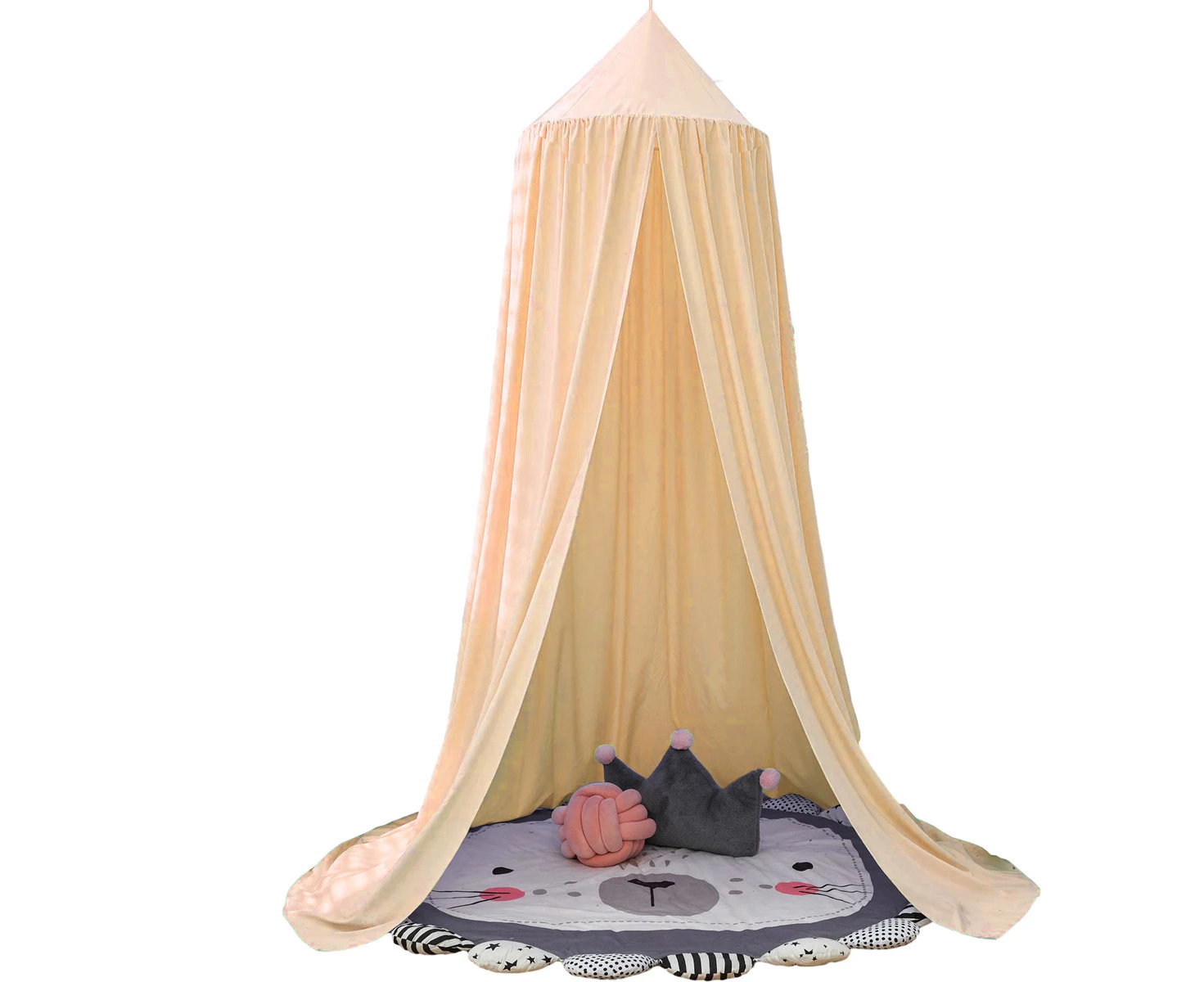 Bed Canopy for Girls, Soft Princess Canopy for Girls Bed, Dreamy Decor Frills Bed Canopies for Kids Room, Hanging Canopy Bedding Drapes Toddler Reading N