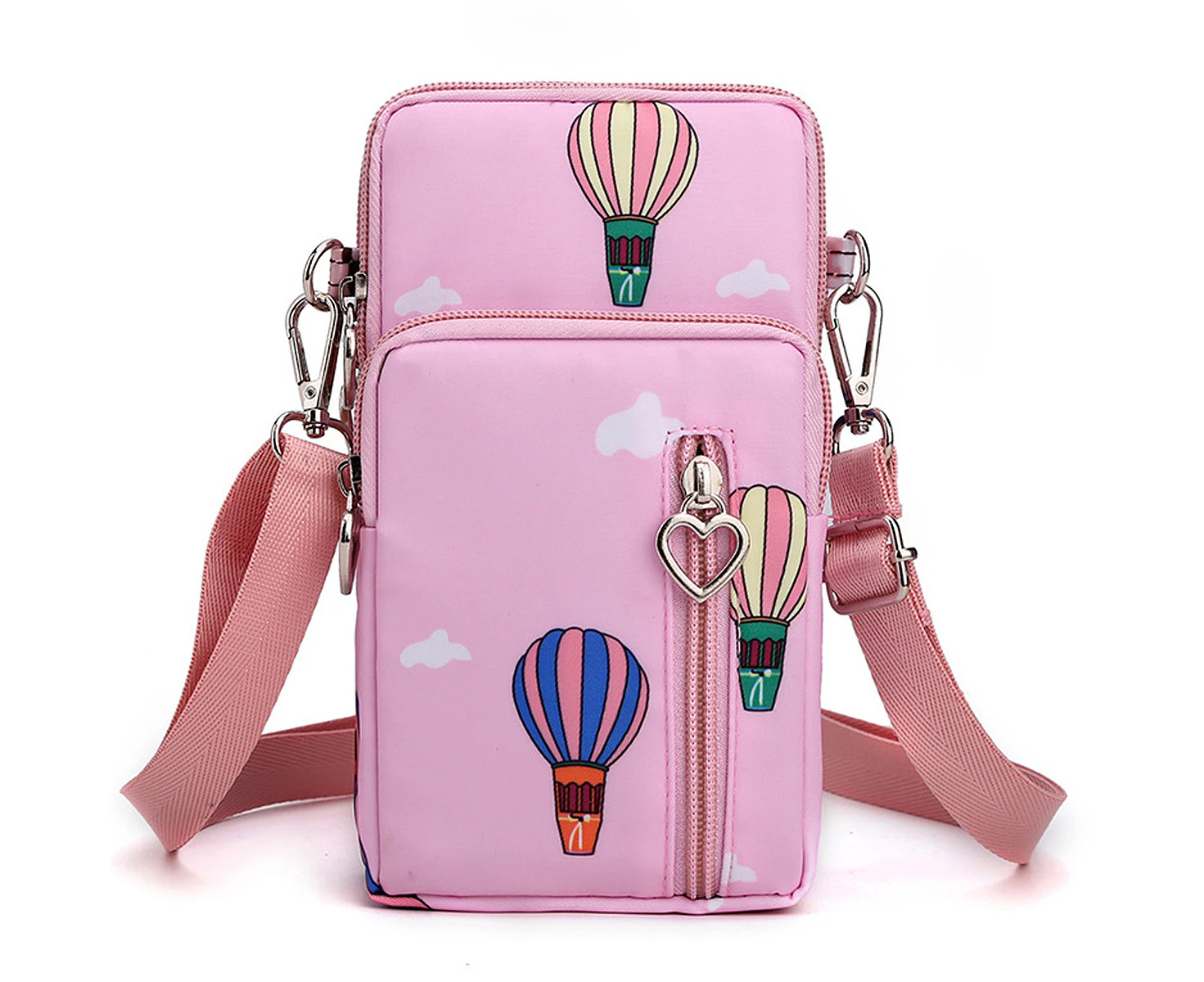 Small Crossbody Wallet Phone Bag Women Mini Crossbody Purse Cell Phone Shoulder Bag Mini Wallet Over Shoulder Strap,Pink Balloons