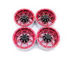 4Pcs/Set 1.9 Inch Wheel Rim Metal Parts for 1/10 Remote Crawl Car TRX4 SCX10 D90 Red