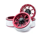 4Pcs/Set 1.9 Inch Wheel Rim Metal Parts for 1/10 Remote Crawl Car TRX4 SCX10 D90 Red