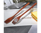 Creative Fork Cooking Utensil Decorative Textured Japanese Style Cutlery Fork Kitchen Gadget  Ebony