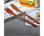 Creative Fork Cooking Utensil Decorative Textured Japanese Style Cutlery Fork Kitchen Gadget  Ebony