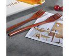 Creative Fork Cooking Utensil Decorative Textured Japanese Style Cutlery Fork Kitchen Gadget  Ebony