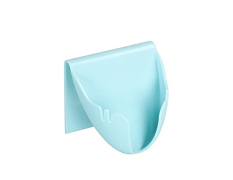Portable Bathroom Shower Sponge Soap Dish Tray Draining Rack Holder Organizer-Sky Blue