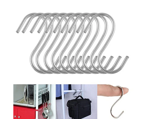 10 Pcs S-Shaped Kitchen Hooks Hanger Clothes Storage Holders Storge Organizer