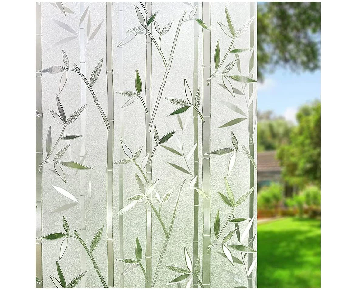 Window Blackout Film, Anti Gaze Window Film, Bamboo Pattern Window Film, Anti UV Sight Screening, Electrostatic Non-Adhesive Window Film