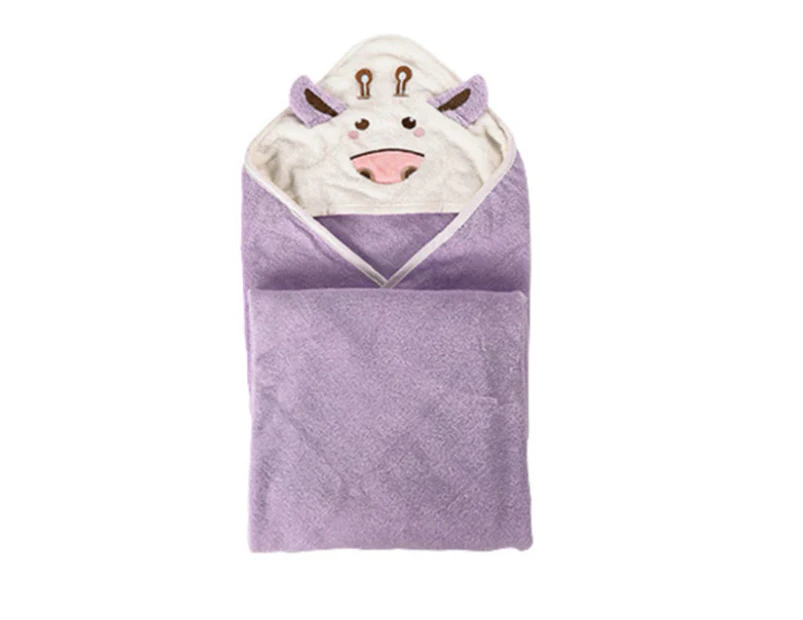 Premium Kids Hooded Towel | super soft and oversized | Girls Cotton Hooded Bath Towel - Purple