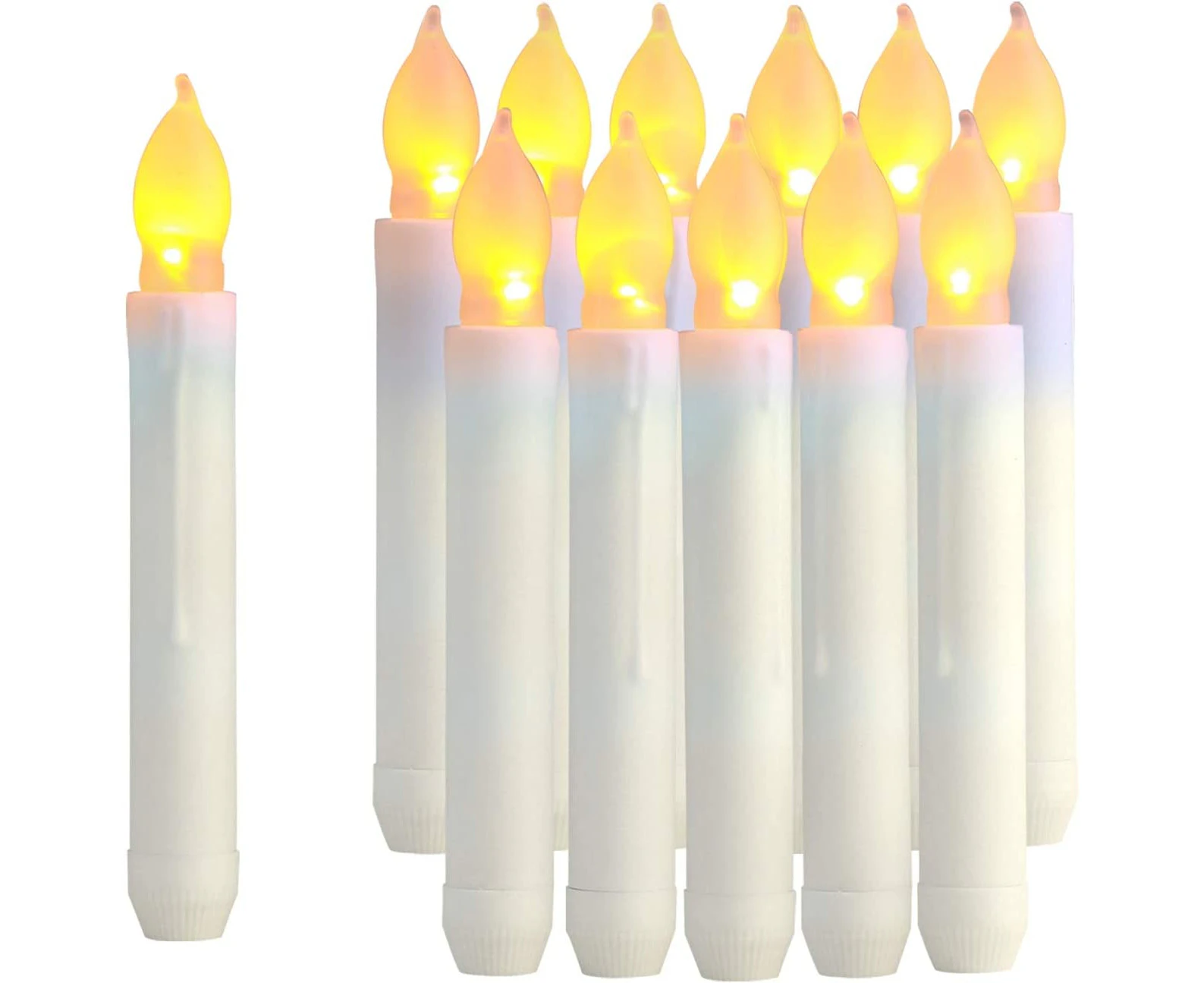 Set of 12 LED taper candles flameless table candles battery operated Harry Potter candles for Mother's Day gift party wedding church decorations