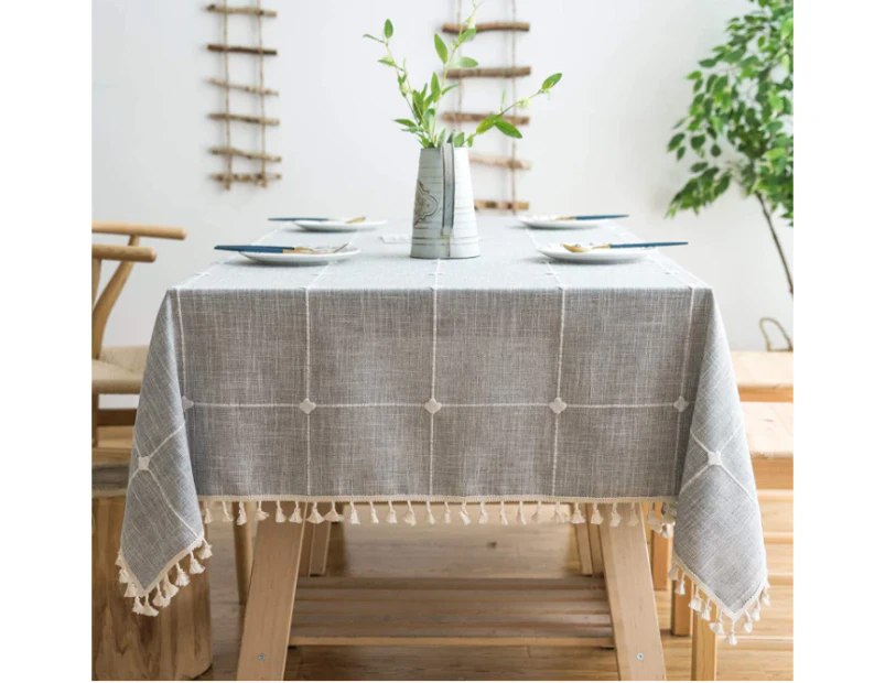 Rustic Lattice Tablecloth Cotton Linen Square Table Cloths for Kitchen Dining, Christmastable clothtable cloth-90*90cm