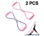 Home Gym Toner Yoga Resistance Bands Expander Stretch Rope 8 Shaped Resistant Exercise Bands Fitness Bands Rubber Tension Rope 2 Piece