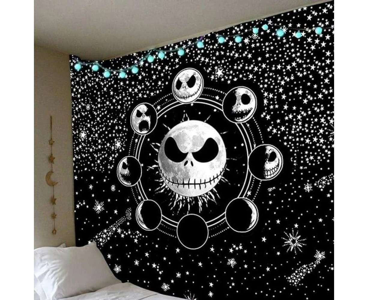 Nightmare Before Christmas Tapestry Wall Hanging Starry Night Sky Gift For Movie Lover Tapestry Skin-Friendly Tapestry for Bedro