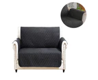 Sofa Slipcover Reversible Sofa Cover Water Resistant Couch Cover-Black55x195cm