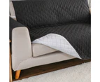 Sofa Slipcover Reversible Sofa Cover Water Resistant Couch Cover-Black55x195cm