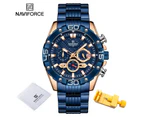 NAVIFORCE Men Military Sport Wrist Watch Gold Quartz Steel Waterproof Watches Multifunction Male Clock Watches Relogio Masculino