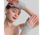 Sports Bracer Adjustable Breathable Elastic Splint Fractures Carpal Tunnel Wristband for Gym -Grey