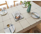 Rustic Lattice Tablecloth Cotton Linen Square Table Cloths for Kitchen Dining, Christmastable clothtable cloth-140*220cm