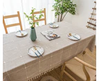 Rustic Lattice Tablecloth Cotton Linen Square Table Cloths for Kitchen Dining, Christmastable clothtable cloth-140*220cm