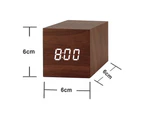 Digital Alarm Clock, Wood LED Light Mini Modern Cube Desk Alarm Clock Displays Time Date Temperature for Kids, Bedrooms, Home,Travel-Style 5