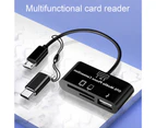 langma bling Card Reader Multifunctional Fast Speed Type-C/Micro USB TF/U Disk Reader OTG Adapter for Macbook-Black