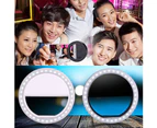 langma bling Portable Clip Fill Light Selfie LED Ring Photography for iPhone Android Phone-Blue