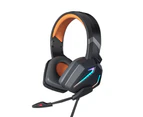 SY-G20 Wired Headphone Dynamic RGB Noise Reduction Over-Ear Computer Headphone with Microphone for E-sport Orange A