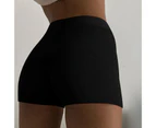 Knit Shorts Solid Color Slim Summer Sexy Moisture Absorption Sports Shorts for Fitness