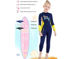 Kids Wetsuit Girls Swimsuit Children 2.5mm Thermal Rash Guard Swimwear Sun Protection Diving Snorkeling Suit Yellow