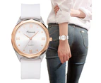 Simple Transparent plastic White Watches Women Fashion Casual Silicone strap Ladies Wristwatches Rome Dial Female Quartz Clock - White