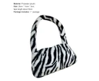 aerkesd Shoulder Bag Leopard Print Portable Women Square All Match Plush Underarm Bag Clothing Accessories-Zebra White - Zebra White