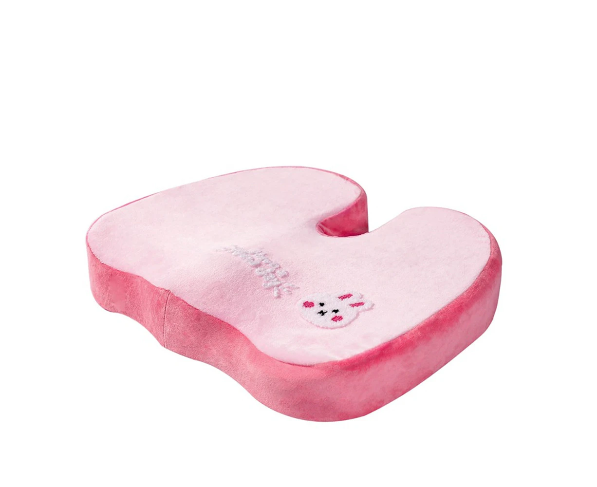 Office Chair Seat Cushion Pillow - Memory foam hard tailbone cushion Pink Rabbit